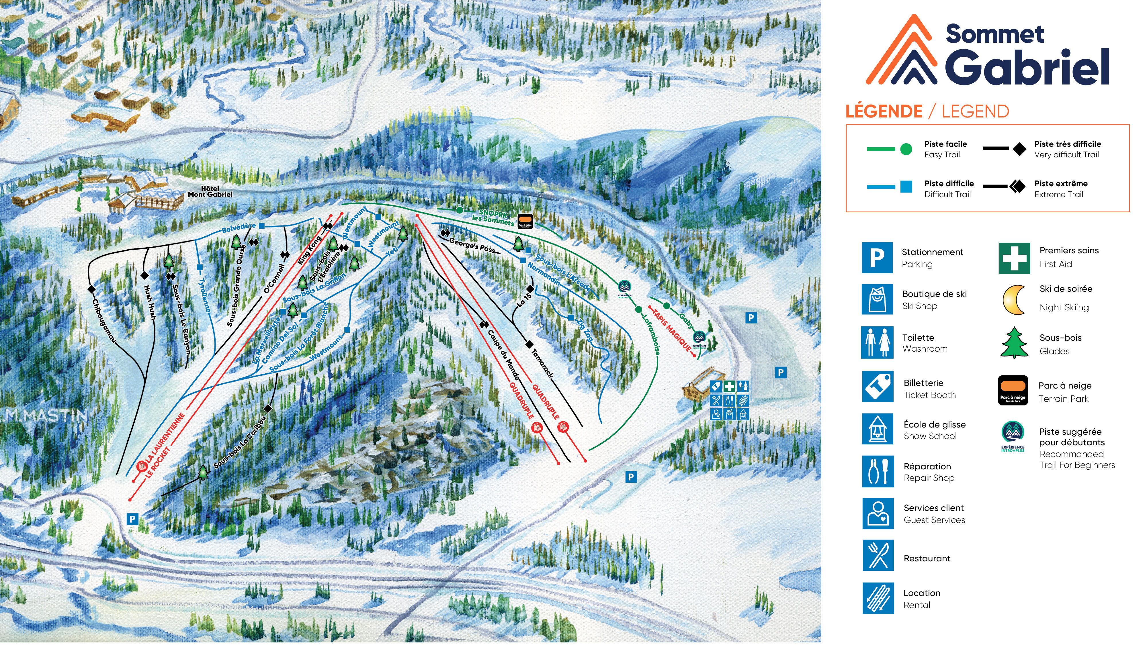 Sommet Gabriel Carte Piste Legende Image