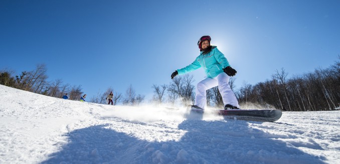 Sommet Saint Sauveur Montagne Hiver Planche Sourire Pente Neige