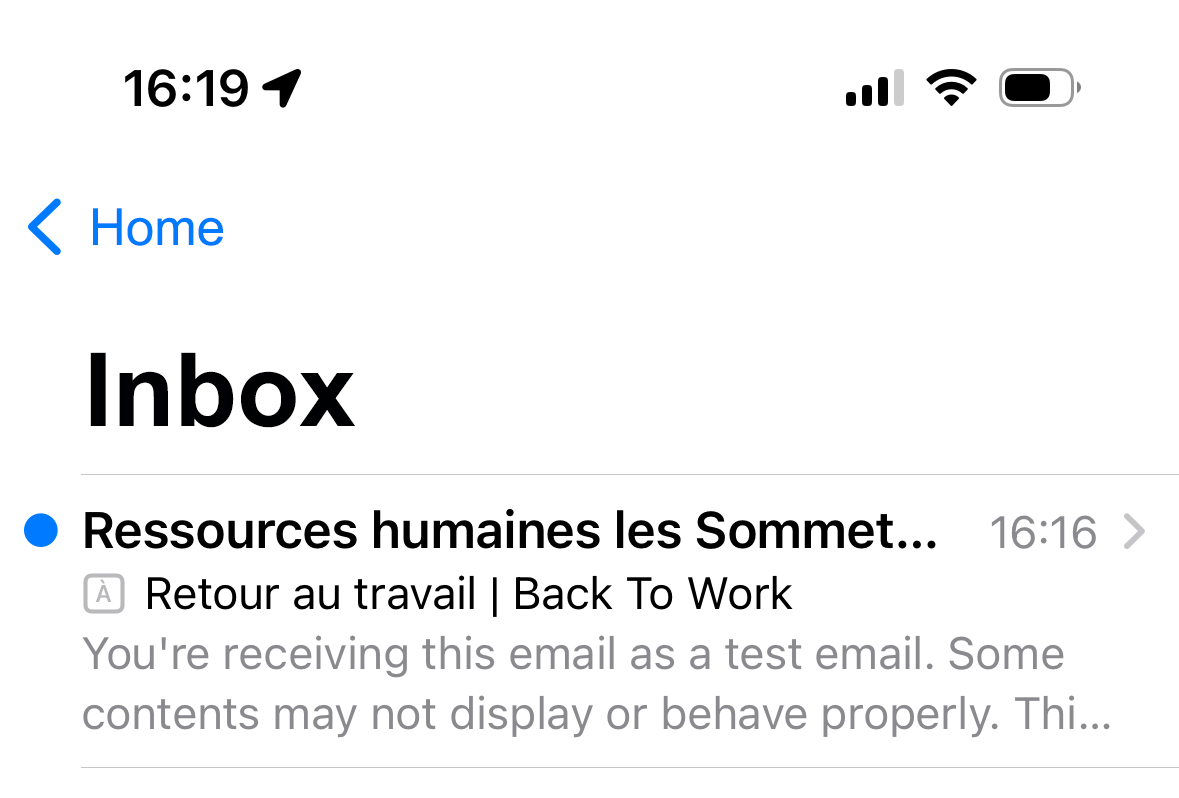 Retour Au Travail Courriel EN