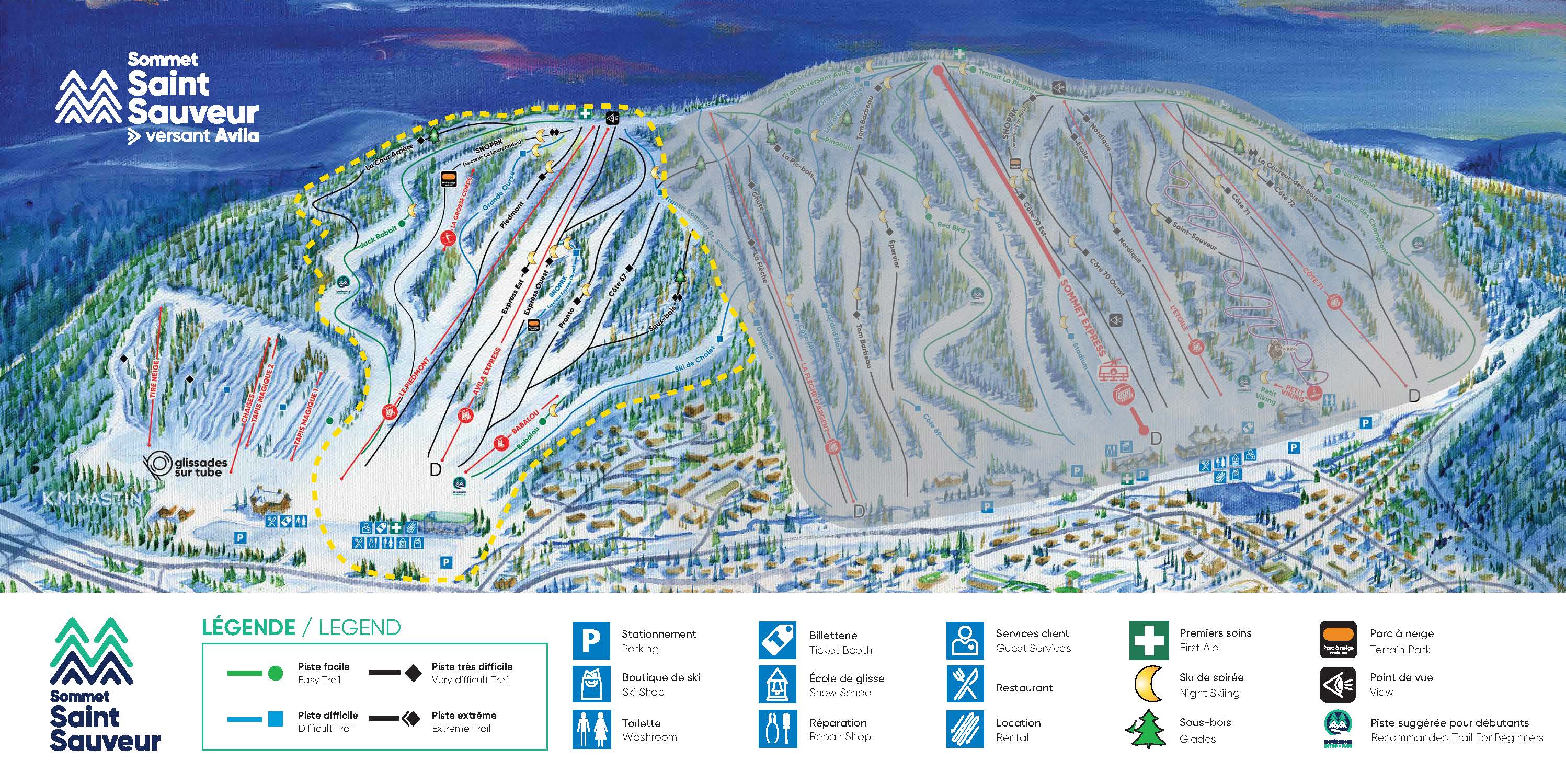 Versant Avila Carte Piste Legende Image