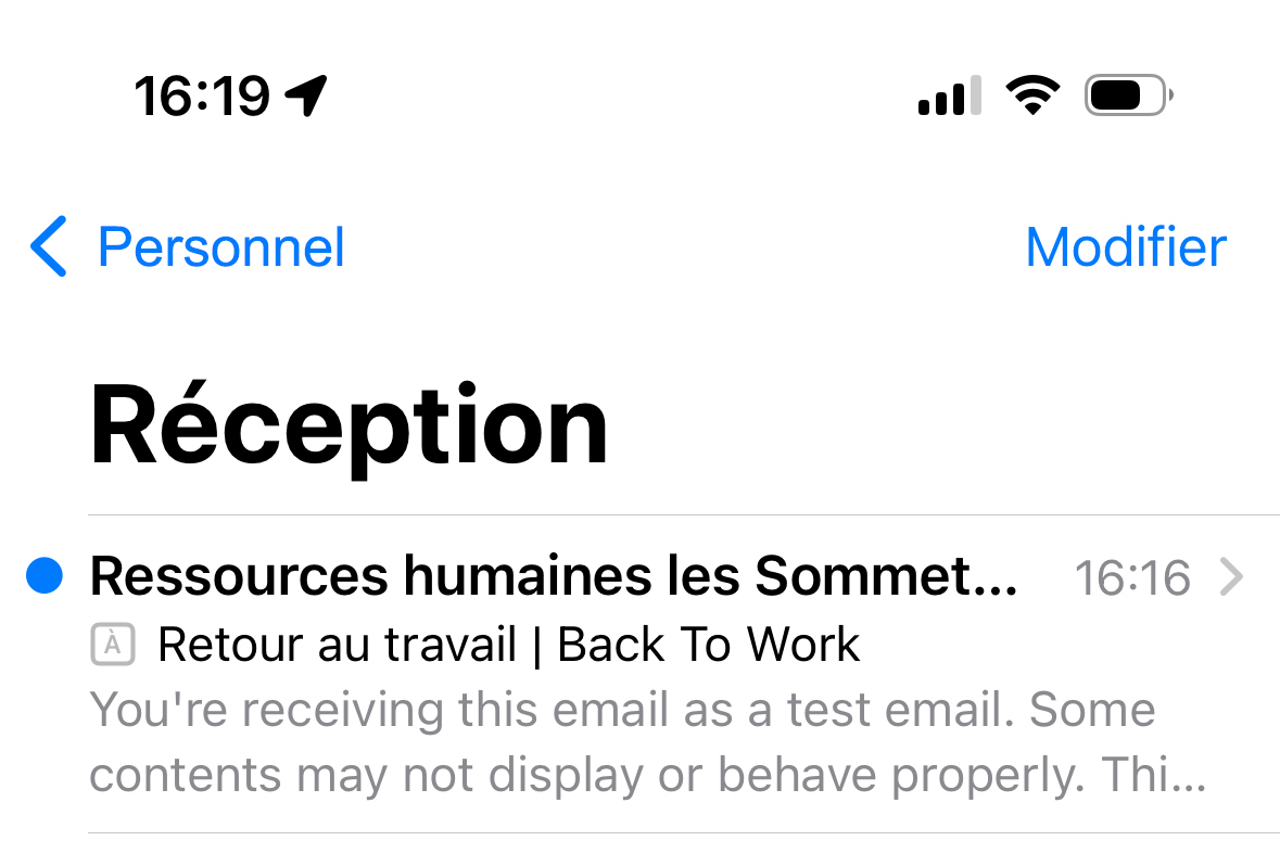 Retour Au Travail Courriel